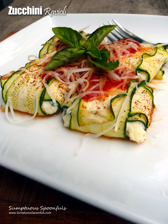 Zucchini Ravioli ~ Sumptuous Spoonfuls #zucchini #ricotta #cheese #gf #recipe