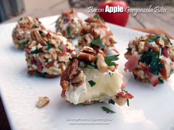 Bacon Apple Gorgonzola Bites ~ Sumptuous Spoonfuls #holiday#appetizer #recipe