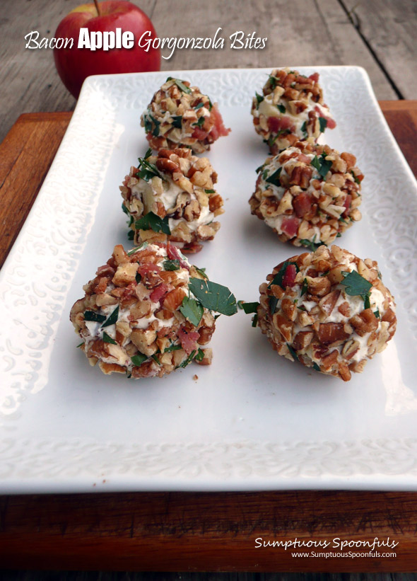 Bacon Apple Gorgonzola Bites ~ Sumptuous Spoonfuls #holiday#appetizer #recipe