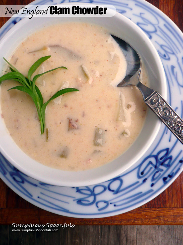 New England Clam Chowder ~ Sumptuous Spoonfuls #light #creamy #clam #chowder #recipe