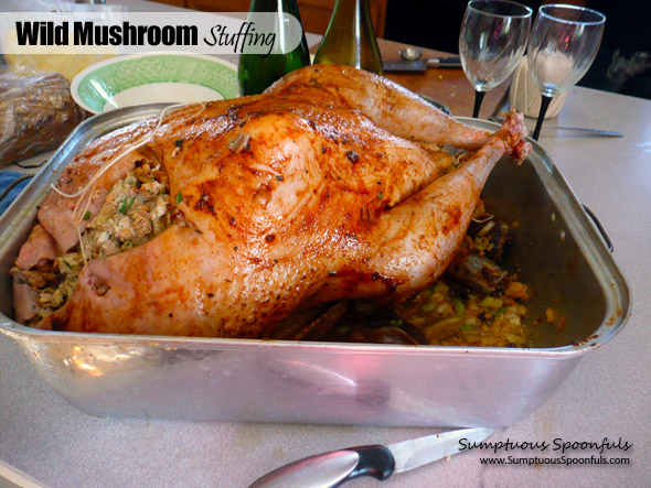 Wild Mushroom Stuffing ~ Sumptuous Spoonfuls #mushroom #stuffing #dressing #recipe