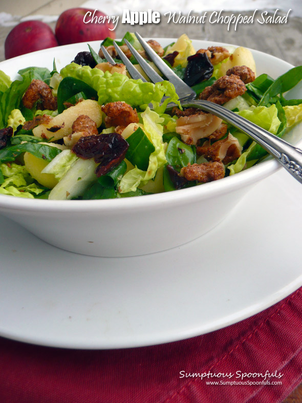 Cherry Apple Walnut Chopped Salad ~ Sumptuous Spoonfuls #light #winter #salad #recipe