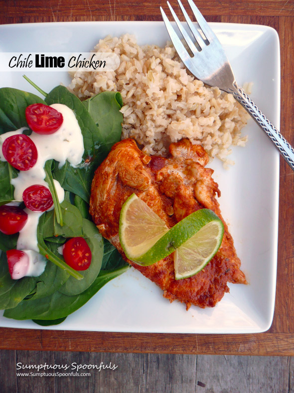 Chile Lime Chicken ~ Sumptuous Spoonfuls #spicy #lime #chicken #recipe