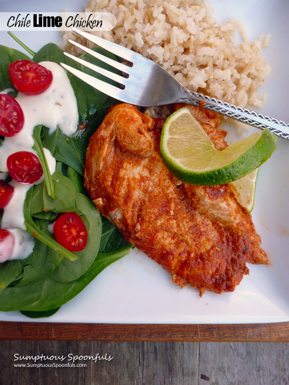 Chile Lime Chicken ~ Sumptuous Spoonfuls #spicy #lime #chicken #recipe