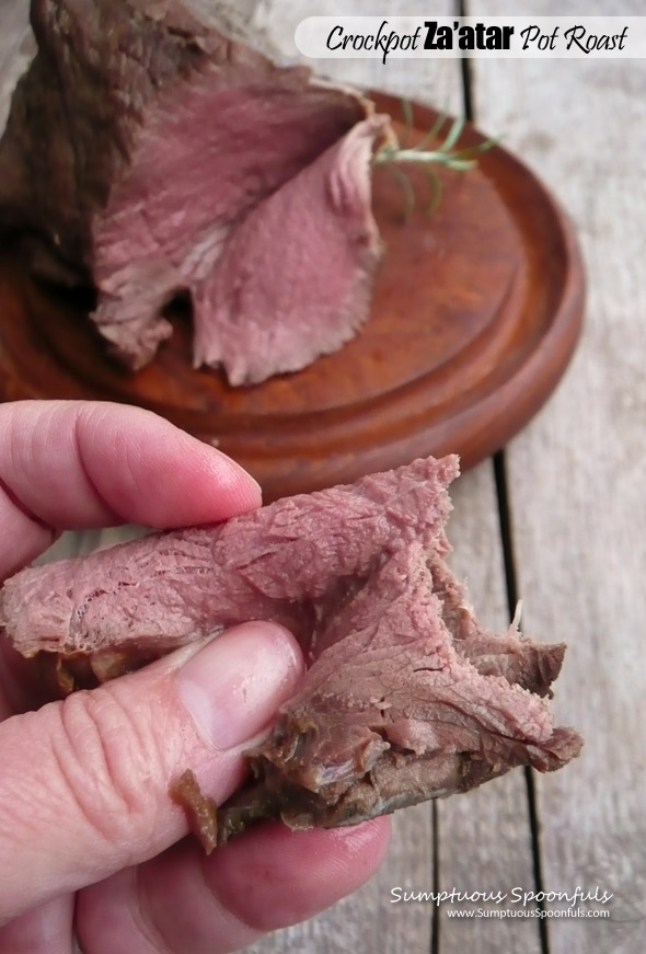 Crockpot Za'atar Pot Roast ~ Sumptuous Spoonfuls #slowcooker #easy #beef or #venison #roast #recipe