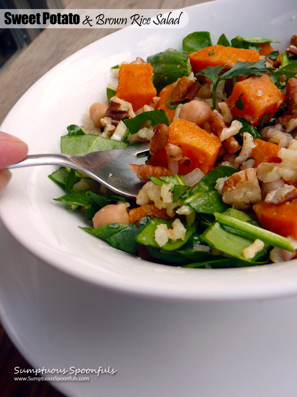 Sweet Potato & Brown Rice Salad ~ Sumptous Spoonfuls #hearty #vegetarian #salad #recipe