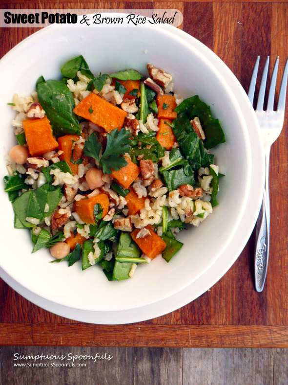 Sweet Potato & Brown Rice Salad ~ Sumptous Spoonfuls #hearty #vegetarian #salad #recipe