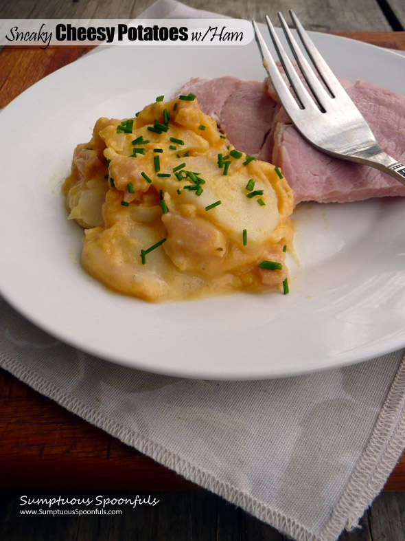 Sneaky Cheesy Potatoes with Ham ~ Sumptuous Spoonfuls #hiddenveggies #recipe