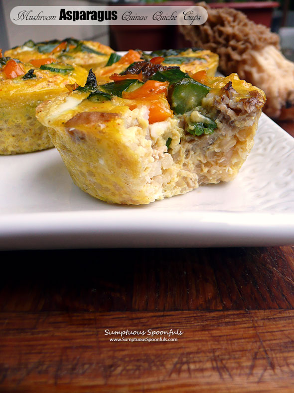 Mushroom Asparagus Quinoa Quiche Cups