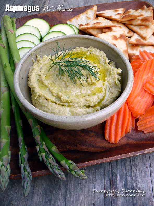 Asparagus Dill Hummus Recipe ~ Sumptuous Spoonfuls #easy #healthy #asparagus #hummus #recipe