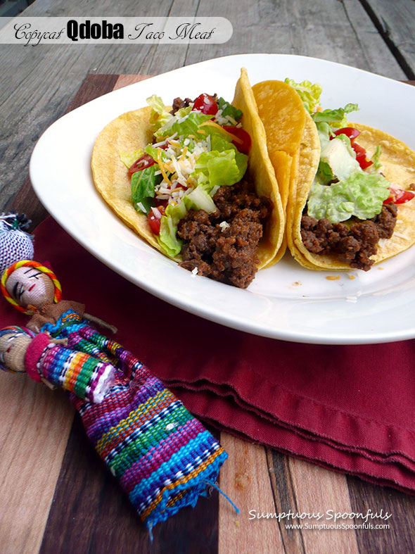 Copycat Qdoba Taco Meat ~ Sumptuous Spoonfuls #quick #easy #Qdoba #seasoned #groundbeef #recipe