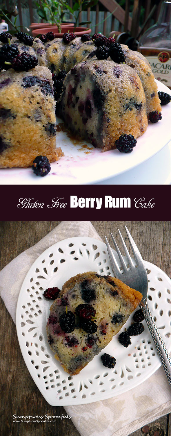 Gluten Free Berry Rum Cake ~ Sumptuous Spoonfuls #glutenfree #rum #cake #recipe