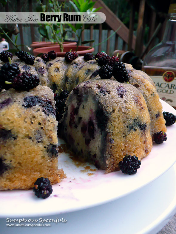 Gluten Free Berry Rum Cake ~ Sumptuous Spoonfuls #glutenfree #rum #cake #recipe