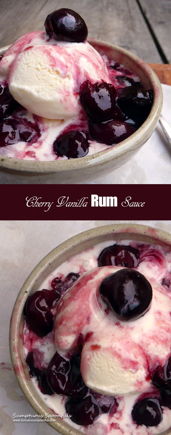 Cherry Vanilla Rum Sauce ~ Sumptuous Spoonfuls #amazing #simple #cherry #sauce #recipe