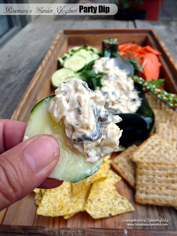 Rosemary's Garden Yoghurt Party Dip ~ Sumptuous Spoonfuls #healthy #herb #spinach #artichoke #dip #recipe