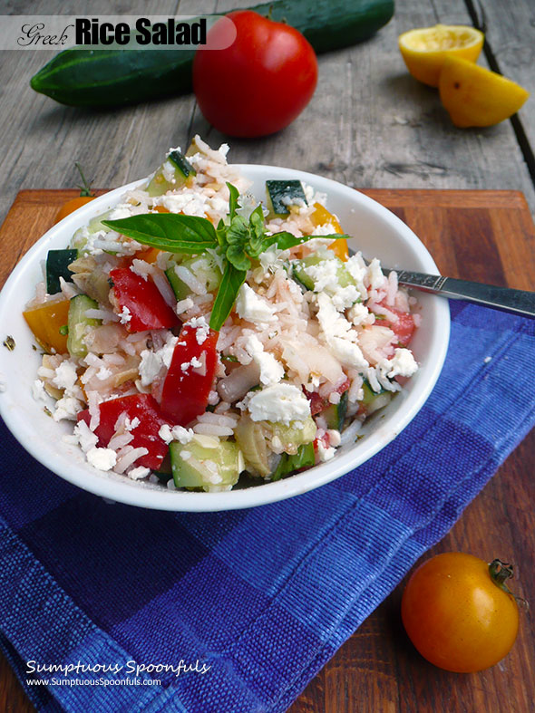 Greek Rice Salad | Sumptuous Spoonfuls
