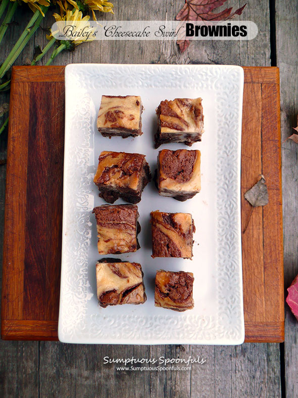 Bailey's Cheesecake Swirl Brownies ~ Sumptuous Spoonfuls #Choctoberfest #brownie #recipe with Imperial Sugar