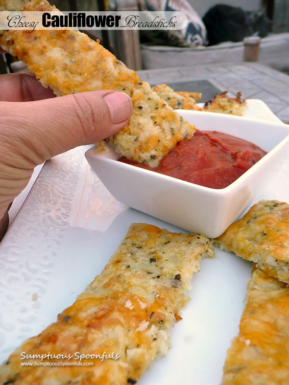 Cheesy Cauliflower Breadsticks & Natural Pregnancy Cookbook Review/Giveaway ~ Sumptuous Spoonfuls #cauliflower #breadsticks #recipe #giveaway