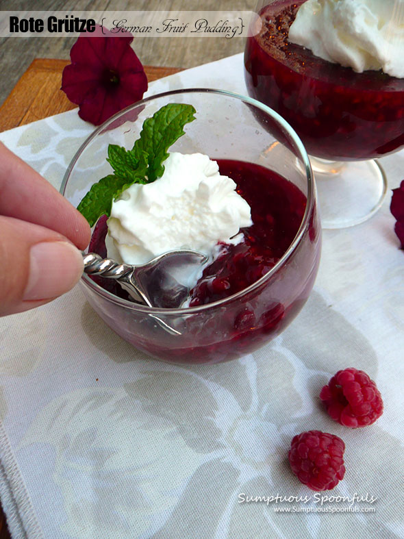 Rote Grütze {German Red Fruit Pudding} ~ Sumptuous Spoonfuls #traditional #German #dessert #recipe