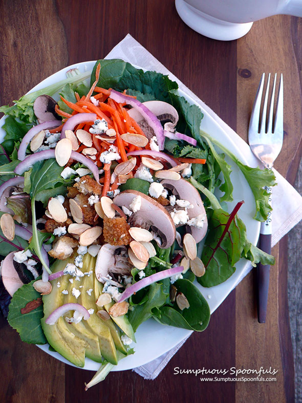 Chicken Avocado Salad with Creamy Herb Avocado Dressing ~ Sumptuous Spoonfuls #dinner #salad #recipe