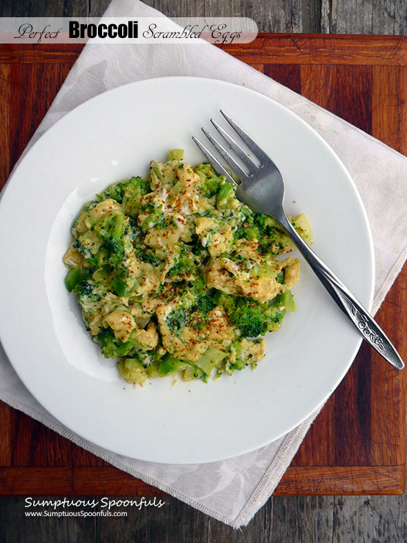 Perfect Broccoli Scrambled Eggs ~ Sumptuous Spoonfuls #quick #healthy #delicious #breakfast #recipe