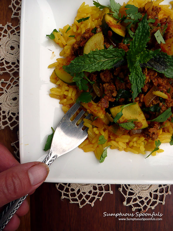 Baharat Beef with Zucchini ~ Sumptuous Spoonfuls #easy #groundbeef #recipe
