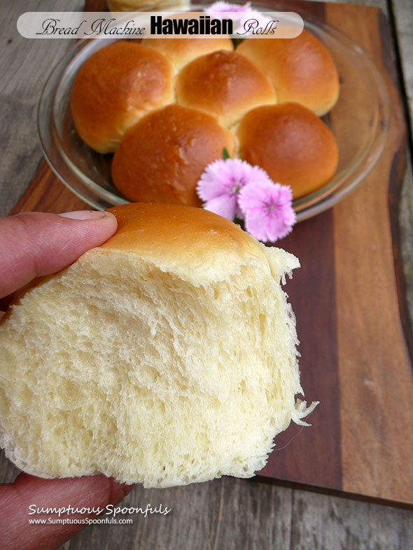 Bread Machine Hawaiian Rolls ~ Sumptuous Spoonfuls #sweet #soft #rolls like #kings #Hawaiian #recipe
