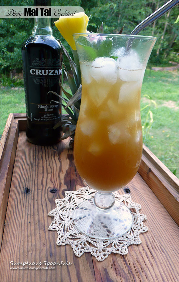Dirty Mai Tai Cocktail ~ Sumptuous Spoonfuls #tropical #rum #orange #pineapple #cocktail #recipe