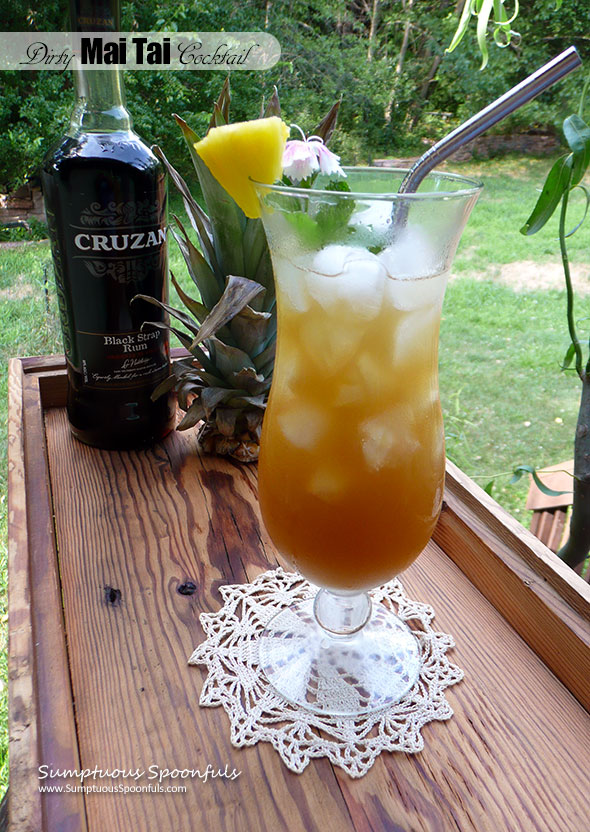 Dirty Mai Tai Cocktail ~ Sumptuous Spoonfuls #tropical #rum #orange #pineapple #cocktail #recipe