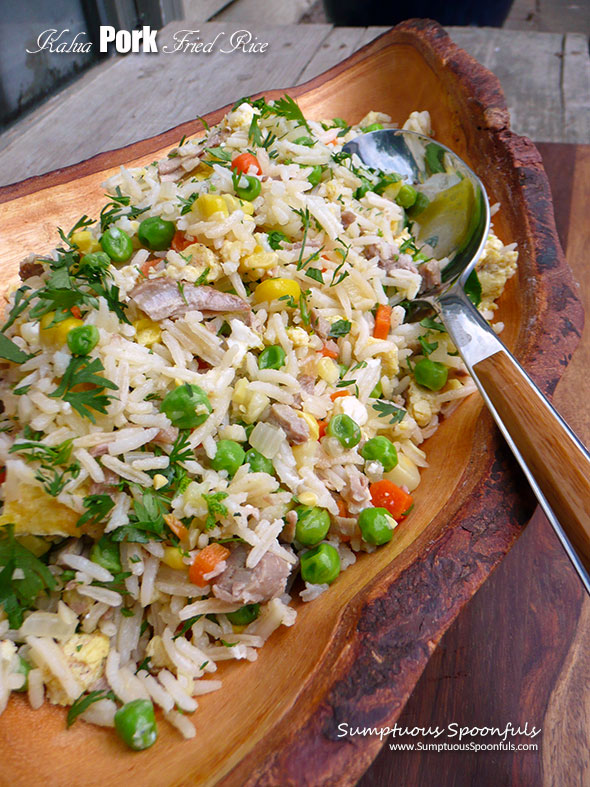 Kalua Pork Fried Rice ~ Sumptuous Spoonfuls #pork #friedrice #recipe