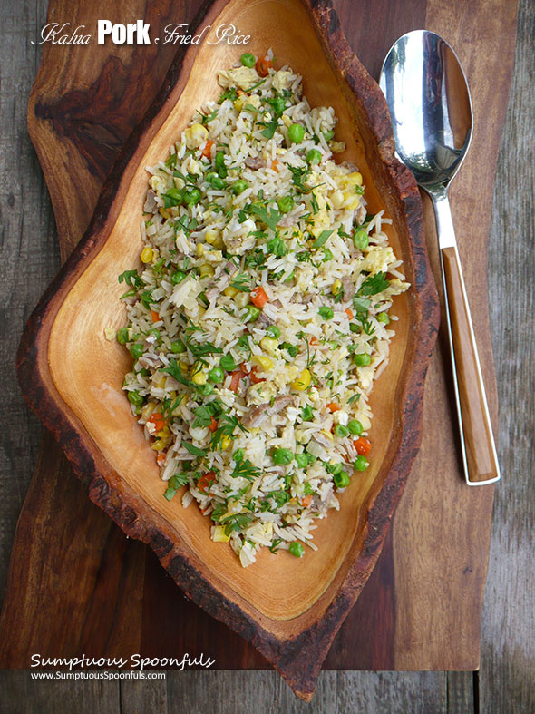 Kalua Pork Fried Rice ~ Sumptuous Spoonfuls #pork #friedrice #recipe