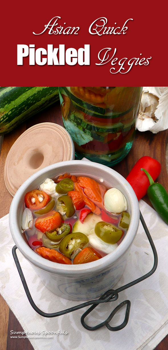 Asian Quick Pickled Veggies ~ Sumptuous Spoonfuls #easy #Asian #refrigerator #pickles #recipe