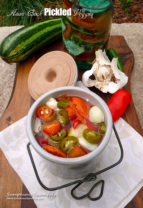 Asian Quick Pickled Veggies ~ Sumptuous Spoonfuls #easy #Asian #refrigerator #pickles #recipe