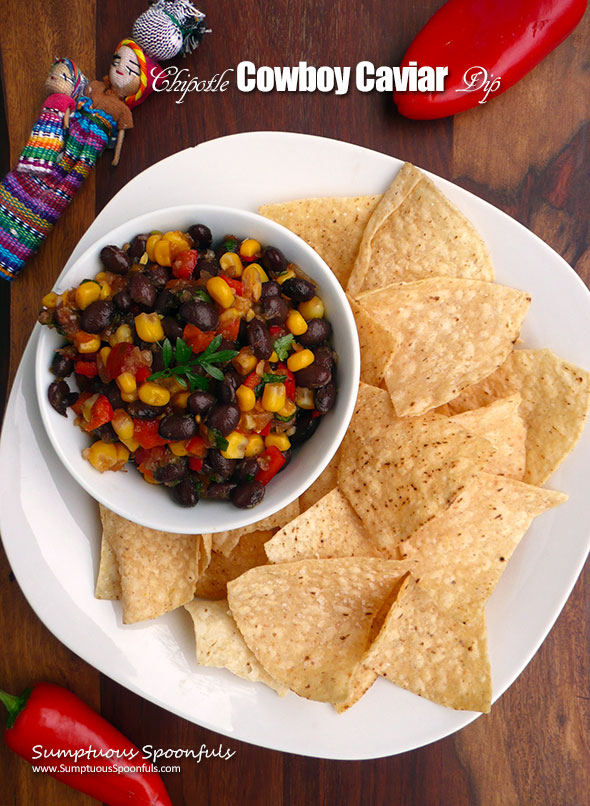 Chipotle Cowboy Caviar ~ Sumptuous Spoonfuls #cowboy #caviar #recipe