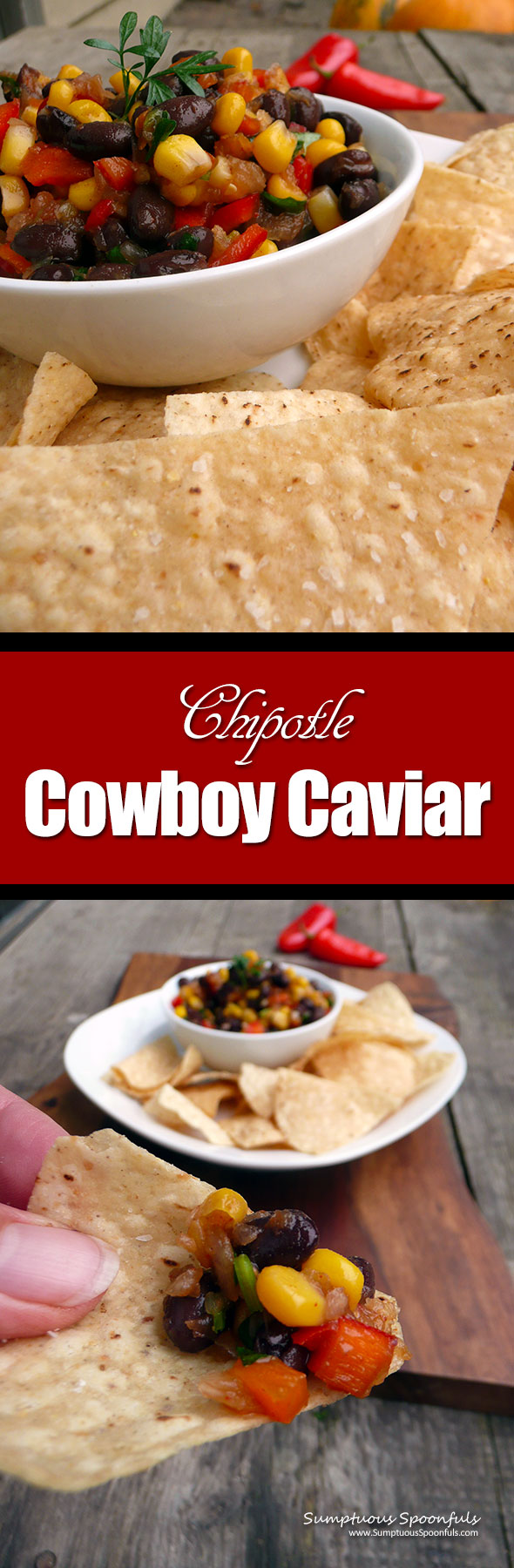 Chipotle Cowboy Caviar ~ Sumptuous Spoonfuls #cowboy #caviar #recipe