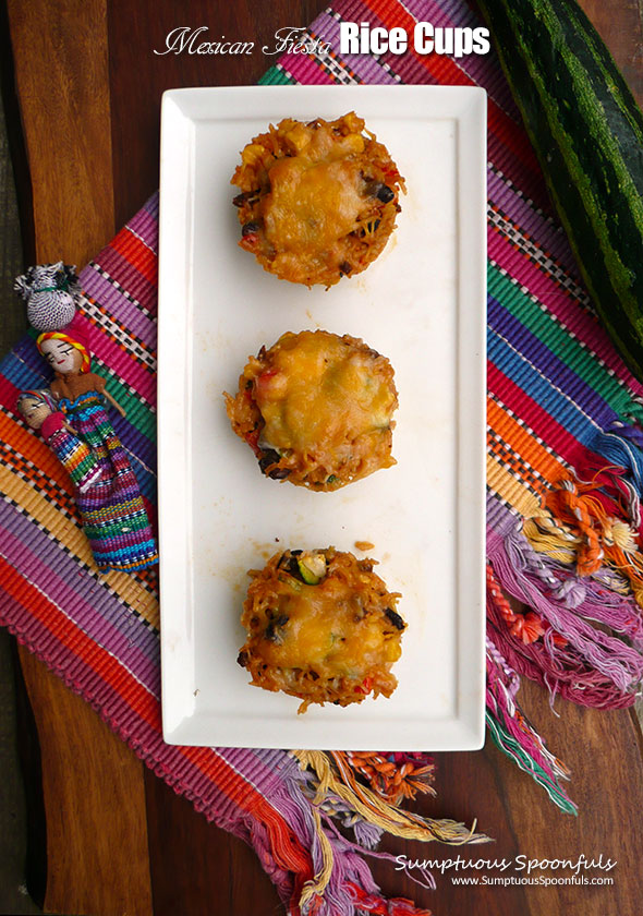 Mexican Fiesta Rice Cups ~ Sumptuous Spoonfuls #TexMex #Recipe