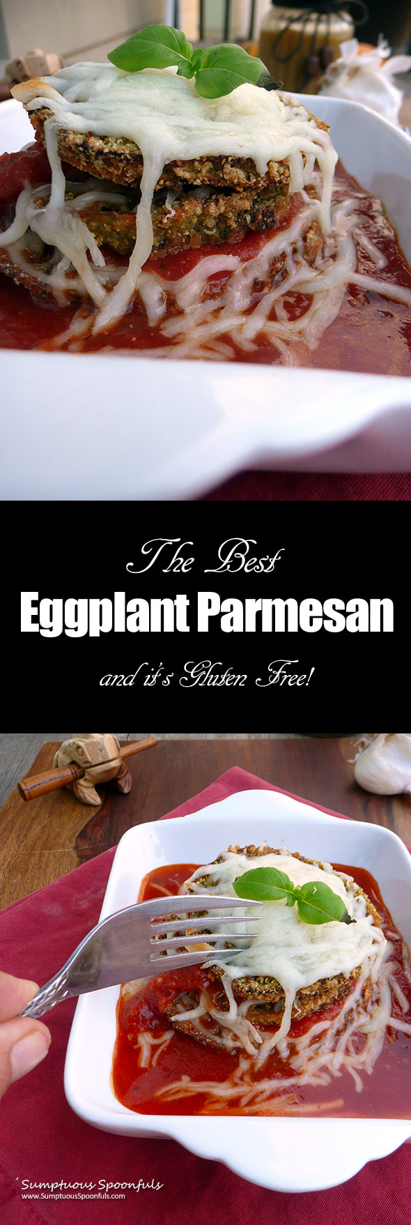The BEST Eggplant Parmesan (gluten free) ~ Sumptuous Spoonfuls #GF #Eggplant #Parmegiana #
