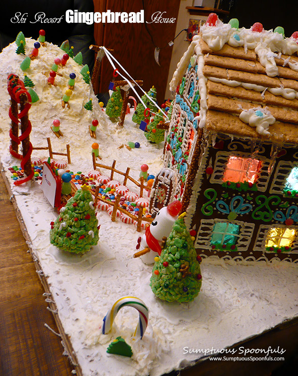 Ski Resort Gingerbread House ~ Sumptuous Spoonfuls step-by-step #gingerbread #house