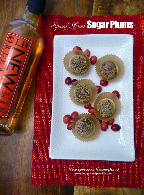 Spiced Rum Sugar Plums ~ Sumptuous Spoonfuls #holiday #dessert #recipe