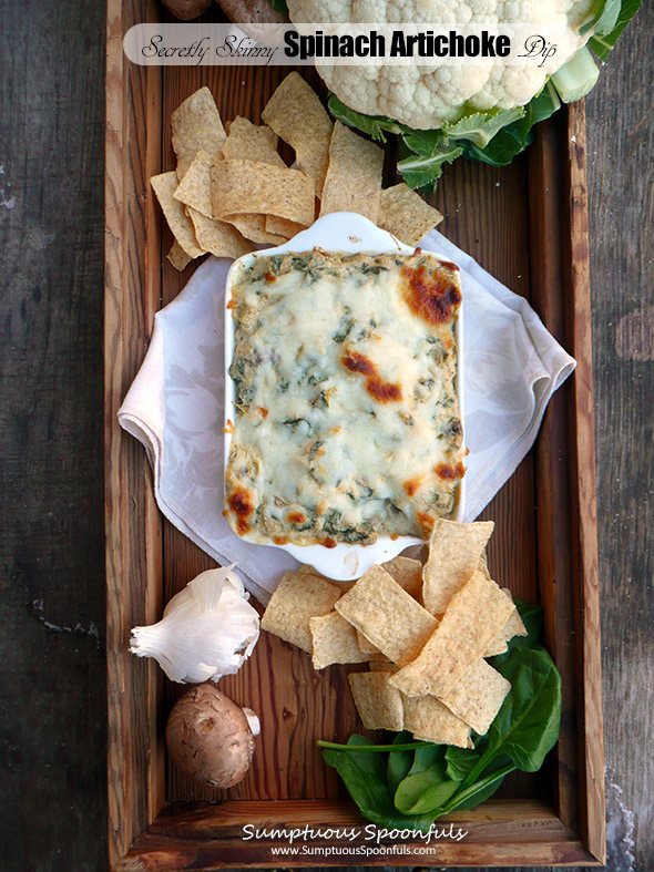 Secretly Skinny Spinach Artichoke Dip ~ Sumptuous Spoonfuls #superhealthy #powerfood #dip #recipe