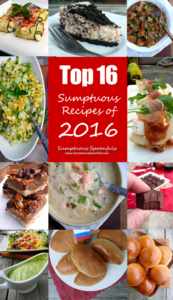 Top 16 Sumptuous Recipes from 2016 ~ Sumptuous Spoonfuls #Bestof2016 #Recipes