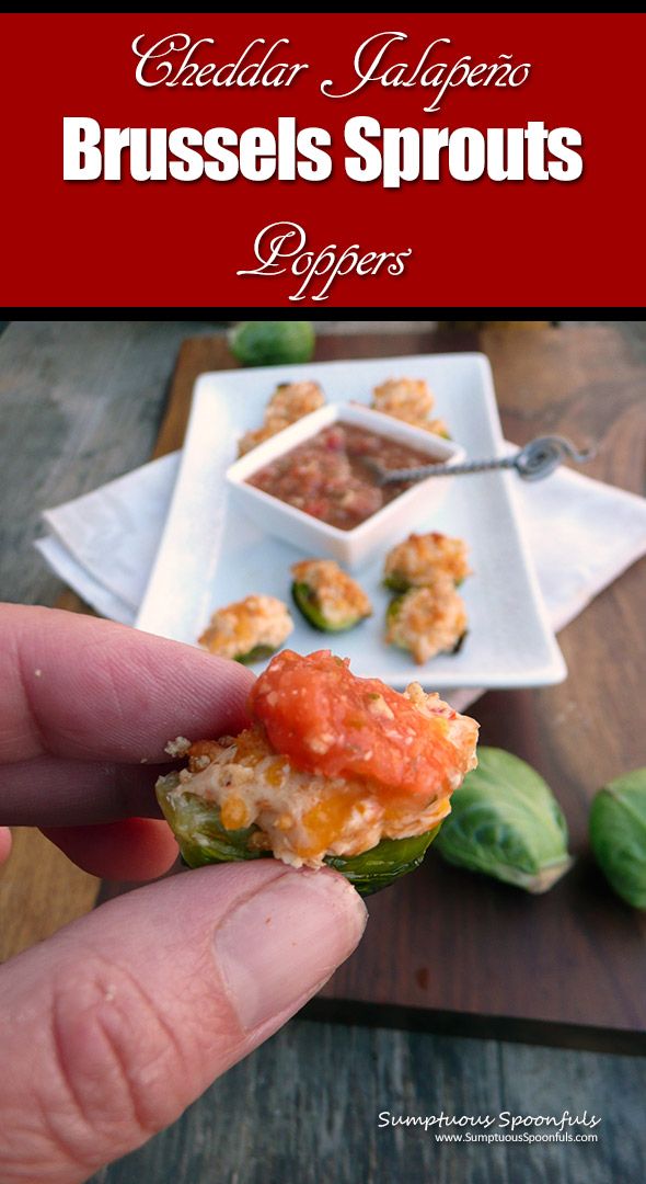 Cheddar Jalapeno Brussel Sprouts Poppers ~ Sumptuous Spoonfuls #easy #healthy #appetizer #recipe