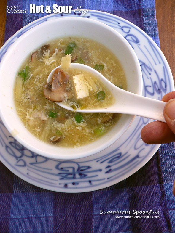 Chinese Hot & Sour Soup ~ Sumptuous Spoonfuls #Asian #Soup #Recipe