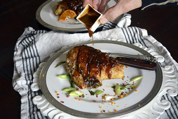 Orange Sriracha Glazed Chicken