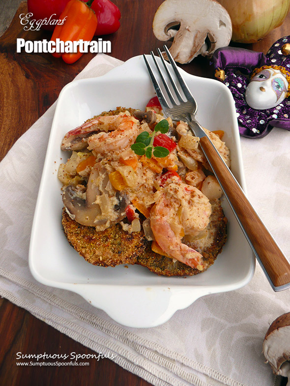 Eggplant Pontchartrain ~ Sumptuous Spoonfuls #Cajun #Creole #Seafood #Recipe