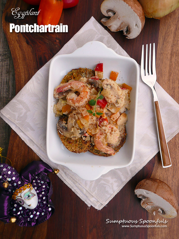 Eggplant Pontchartrain ~ Sumptuous Spoonfuls #Cajun #Creole #Seafood #Recipe