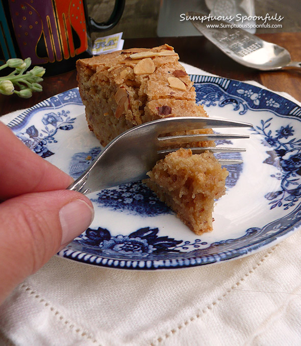 Jeri's Fabulous Almond Torte ~ Sumptuous Spoonfuls #easy #almond #dessert #recipe