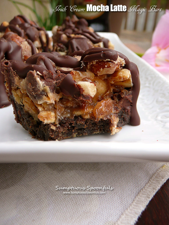 Irish Cream Mocha Latte Magic Bars ~ Sumptuous Spoonfuls #easy #decadent #dessert #recipe