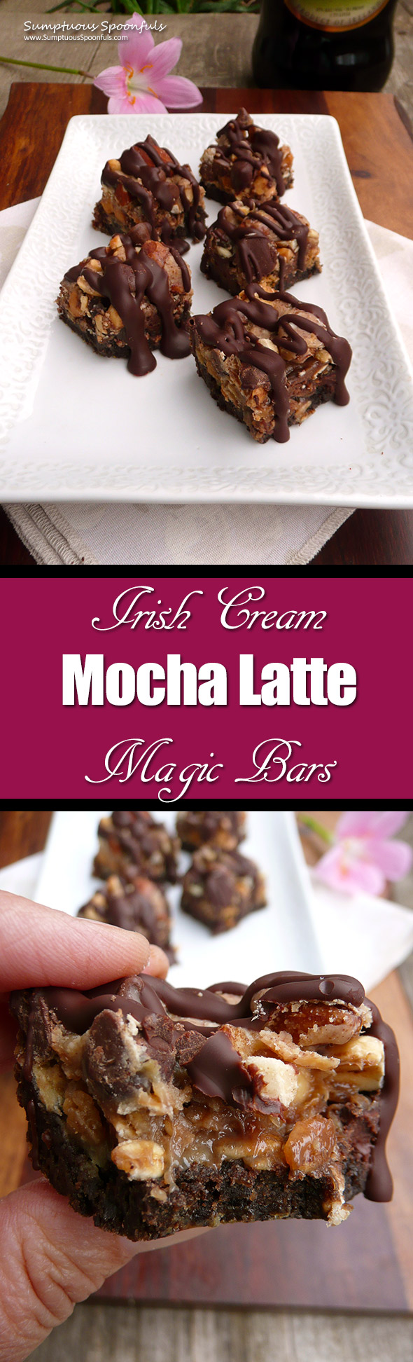Irish Cream Mocha Latte Magic Bars ~ Sumptuous Spoonfuls #easy #decadent #dessert #recipe