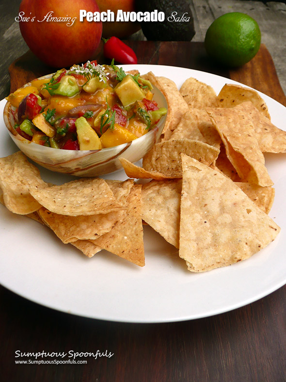 Sue's Amazing Peach Avocado Salsa ~ #easy #fruit #avocado #salsa #recipe